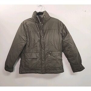 Columbia Womens Med Down Puffer Jacket Green Gorpcore Cabincore Cozy Outdoor